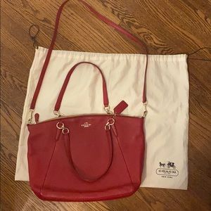 🎅🏼🎁 Coach large pebble leather red purse bag